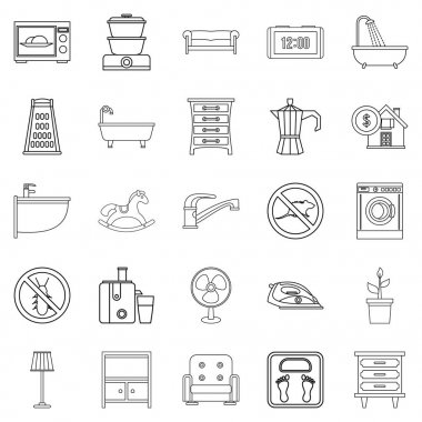 Rahat ev Icons set, anahat stili