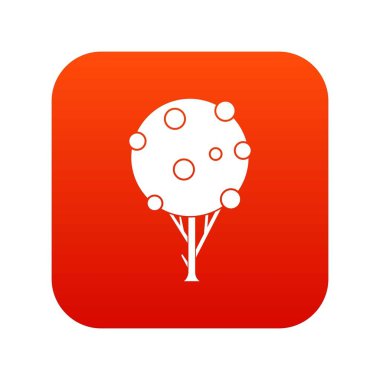 Ağaç meyve simgesi dijital kırmızı