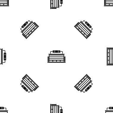 Bitki deseni sorunsuz siyah