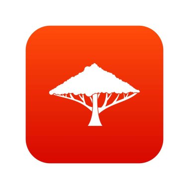 Ağaç bir Yayilim taç simgesi dijital kırmızı