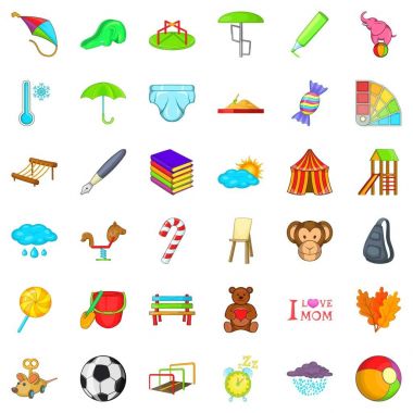 Çocuk faaliyet simgeleri ayarla, tarzı çizgi film