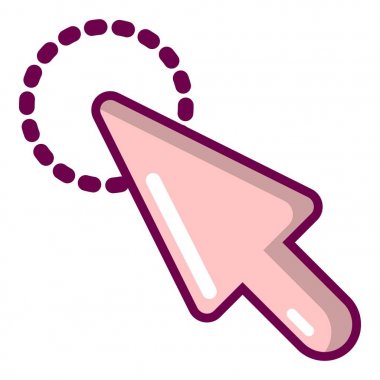 İmleç temiz simgesi, karikatür tarzı