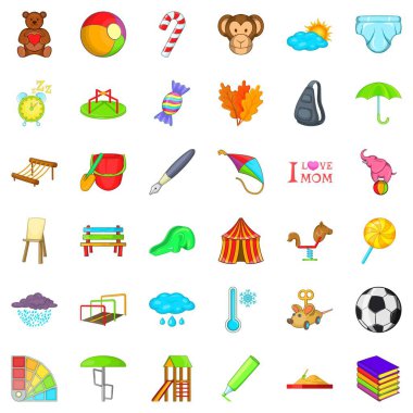 Eğlenceli şey Icons set, karikatür tarzı