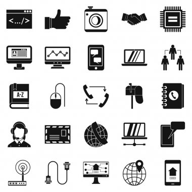 Tartışma Icons set, basit tarzı