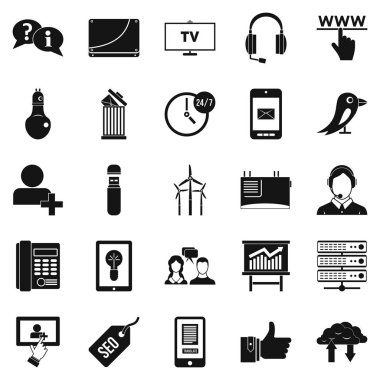 Müzakere Icons set, basit tarzı