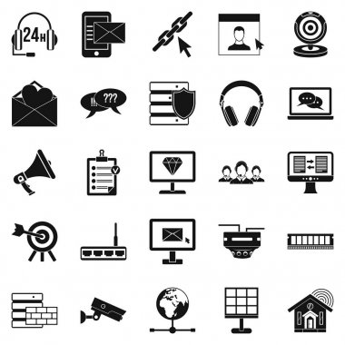 Antlaşma Icons set, basit tarzı