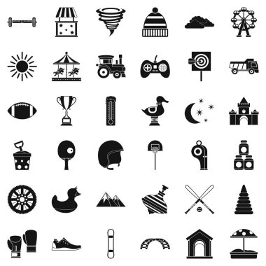 Bulmaca Icons set, basit tarzı