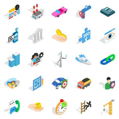 Özel şirket Icons set, izometrik stili