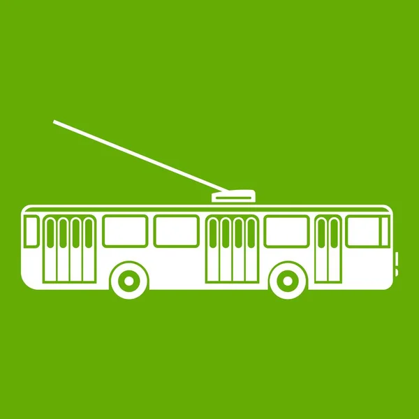 Зеленый значок троллейбуса — стоковый вектор
