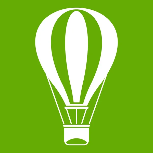 Heißluftballon Symbol grün — Stockvektor
