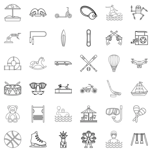 Conjunto de iconos de carrusel, estilo de esquema — Vector de stock