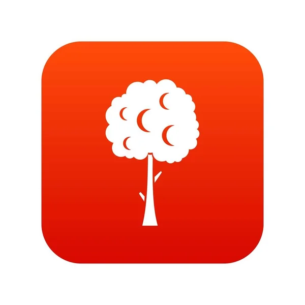 Ağaç küresel taç simgesi dijital kırmızı — Stok Vektör