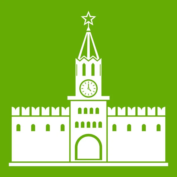 Kremlin ruso icono verde — Archivo Imágenes Vectoriales