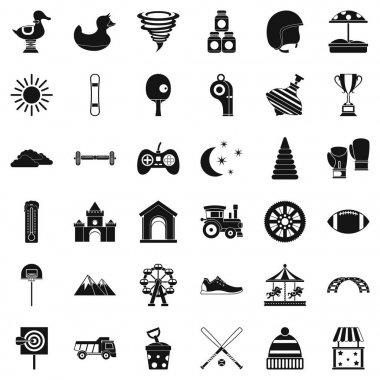 Okul öncesi Icons set, basit tarzı