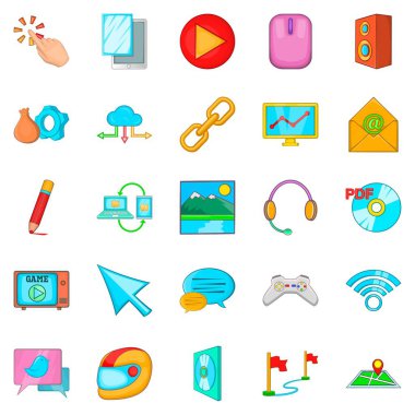 Online oyun Icons set, karikatür tarzı