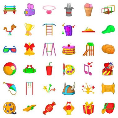 Parti hediyesi Icons set, karikatür tarzı