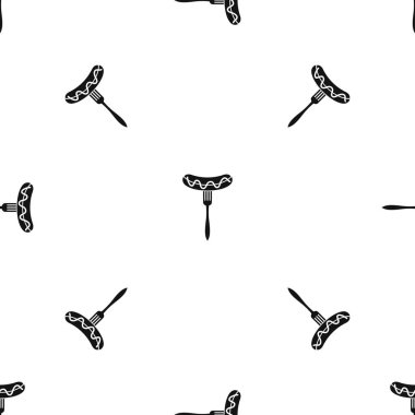 Sosis çatal desen sorunsuz siyah