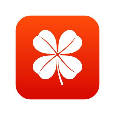 Yonca yaprağı simgesi dijital kırmızı