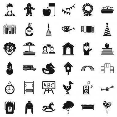 Çocuk Bakımı Icons set, basit tarzı