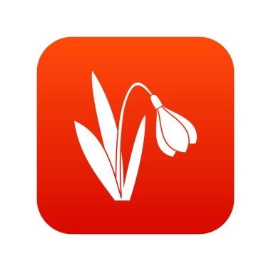 Çan çiçeği simgesi dijital kırmızı