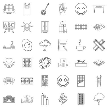 Bahçesi Icons set, anahat stili