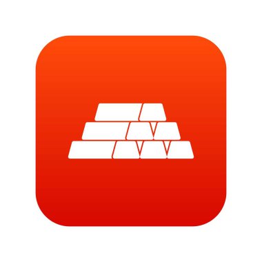 Altın külçelerini simgesi dijital kırmızı