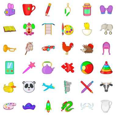 Anaokulu Icons set, karikatür tarzı
