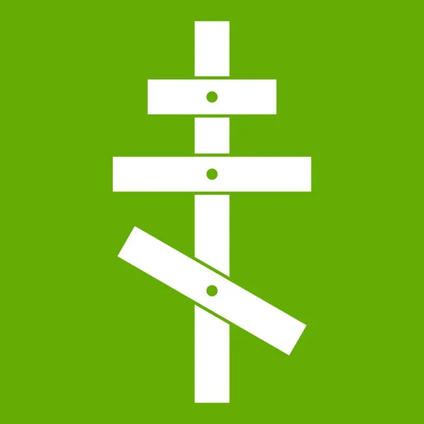 Prawosławny krzyż zielona ikona — Wektor stockowy