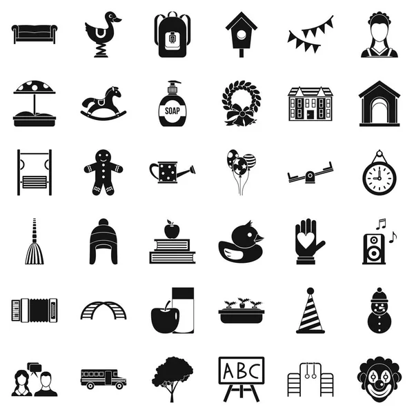 Anaokulu Icons set, basit tarzı