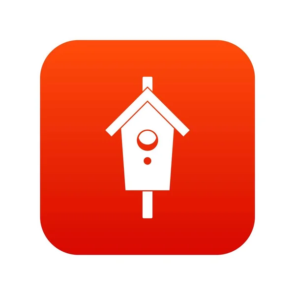 Birdhouse pictogram digitale rood — Stockvector