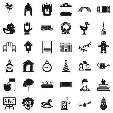Oyuncak ayı Icons set, basit tarzı