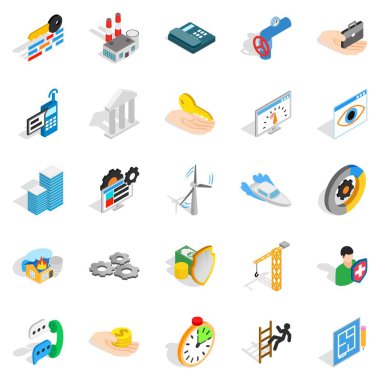 İş consort simgeler kümesi, izometrik stili