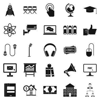 Komün Icons set, basit tarzı