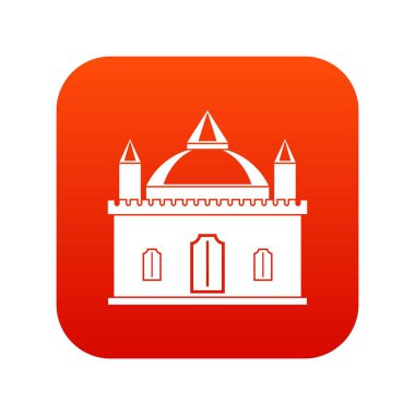 Royal castle simgesi dijital kırmızı