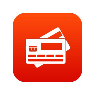 Kredi kartı simgesi dijital kırmızı