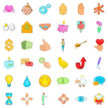 Icons set, karikatür tarzı bağış