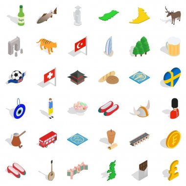 Şövalye Icons set, izometrik stili