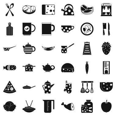 Hazırlık Icons set, basit tarzı