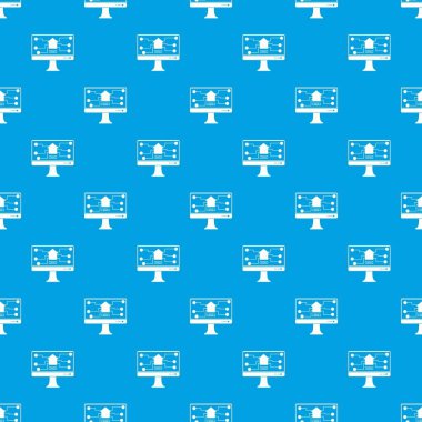 Monitör çip desen kesintisiz mavi