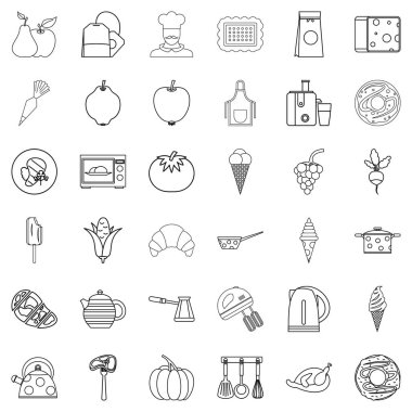 Hazırlık Icons set, anahat stili