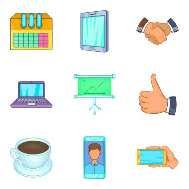 Web şirket Icons set, karikatür tarzı