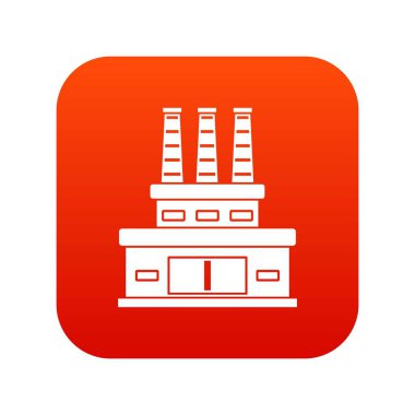 Büyük petrol rafinerisi simgesi dijital kırmızı