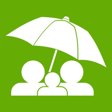 Aile altında şemsiye simgesi yeşil