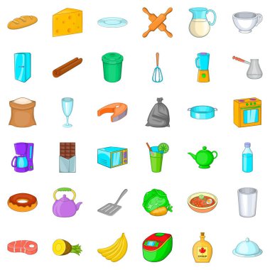 Çanak Icons set, karikatür tarzı