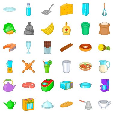 Kaşık Icons set, karikatür tarzı