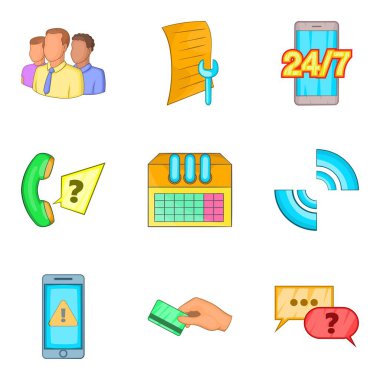 Akülü Icons set, karikatür tarzı