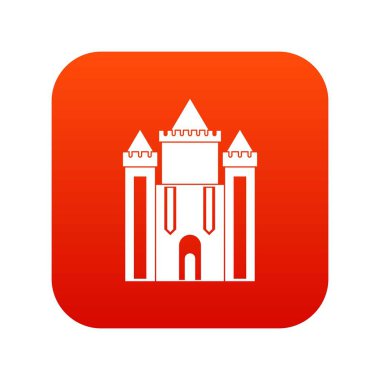 Antik kale simgesi dijital kırmızı