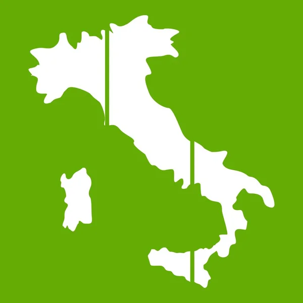 Mapa Itálie ikonu zelené — Stockový vektor