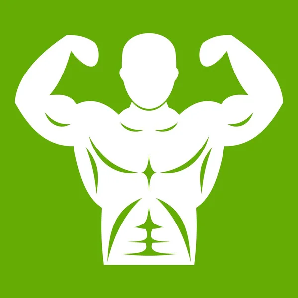 Athletic man torso icon green — Stock Vector