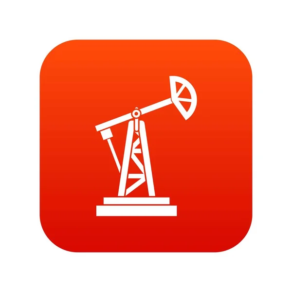Ropné plošině ikonu digitální červená — Stockový vektor